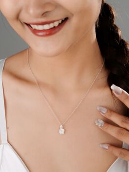 White Rose Sterling Silver Pendant Necklace, 2 of 8