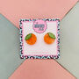 Orange Glitter Stud Earrings, thumbnail 1 of 5