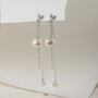 Sterling Silver Chain And Pearl Drop Earrings, thumbnail 1 of 5