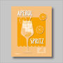 Aperol Spritz Cocktail Print Four Colour Options, thumbnail 2 of 8