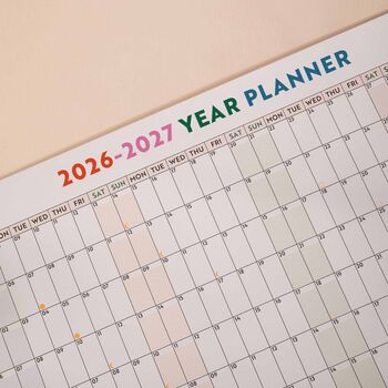 2026 2027 A1 Landscape Academic Year Wall Planner | Work Hard, Play Nice, 2 of 6