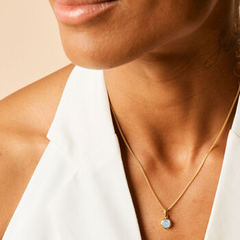 November Birthstone Blue Topaz Gold Vermeil Necklace, 2 of 10