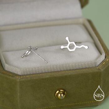 Happiness Molecules Dopamine Stud Earrings In Sterling Silver, 7 of 12