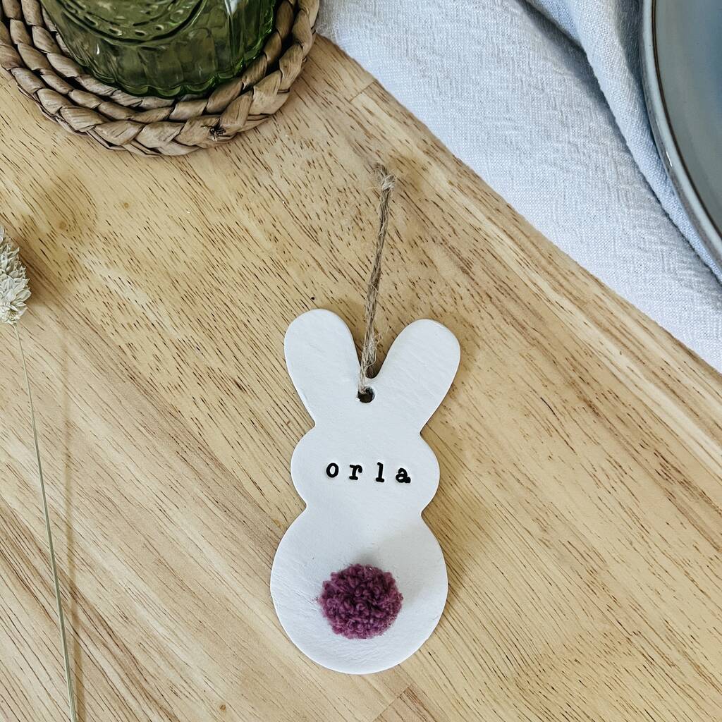 Personalised Easter Bunny Basket Tags, Easter Name Tags, Easter Keepsake Decoration, 1 of 3