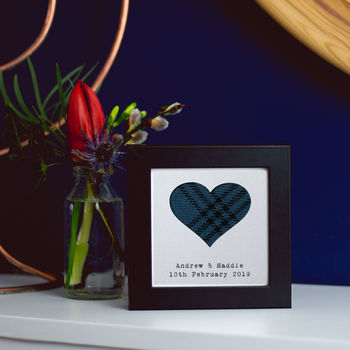 Personalised Wedding Frame With Scottish Tartan Heart, 4 of 4