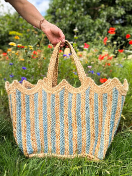 Handmade Scallop Jute Bag, 5 of 6