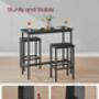 Dining Table Set Bar Stools Industrial Steel Frame, thumbnail 8 of 12