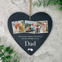 Personalised Photo Memorial Slate Hanging Heart Decoration 15 X 16cm, thumbnail 4 of 6