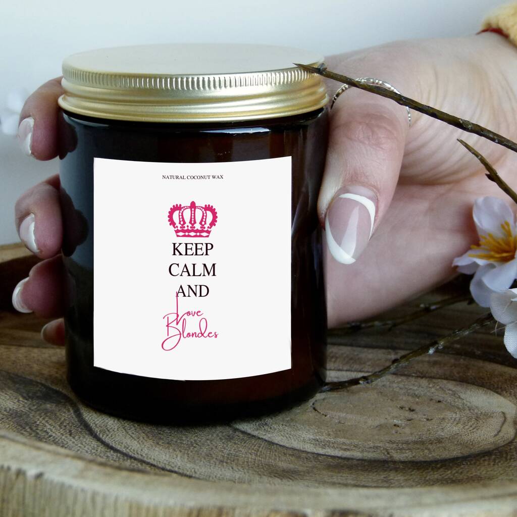 Keep Calm Fun Gift Personalised Vegan Candle By Senses Candles