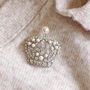 Vintage Style Pearl Crown Brooch, thumbnail 2 of 5