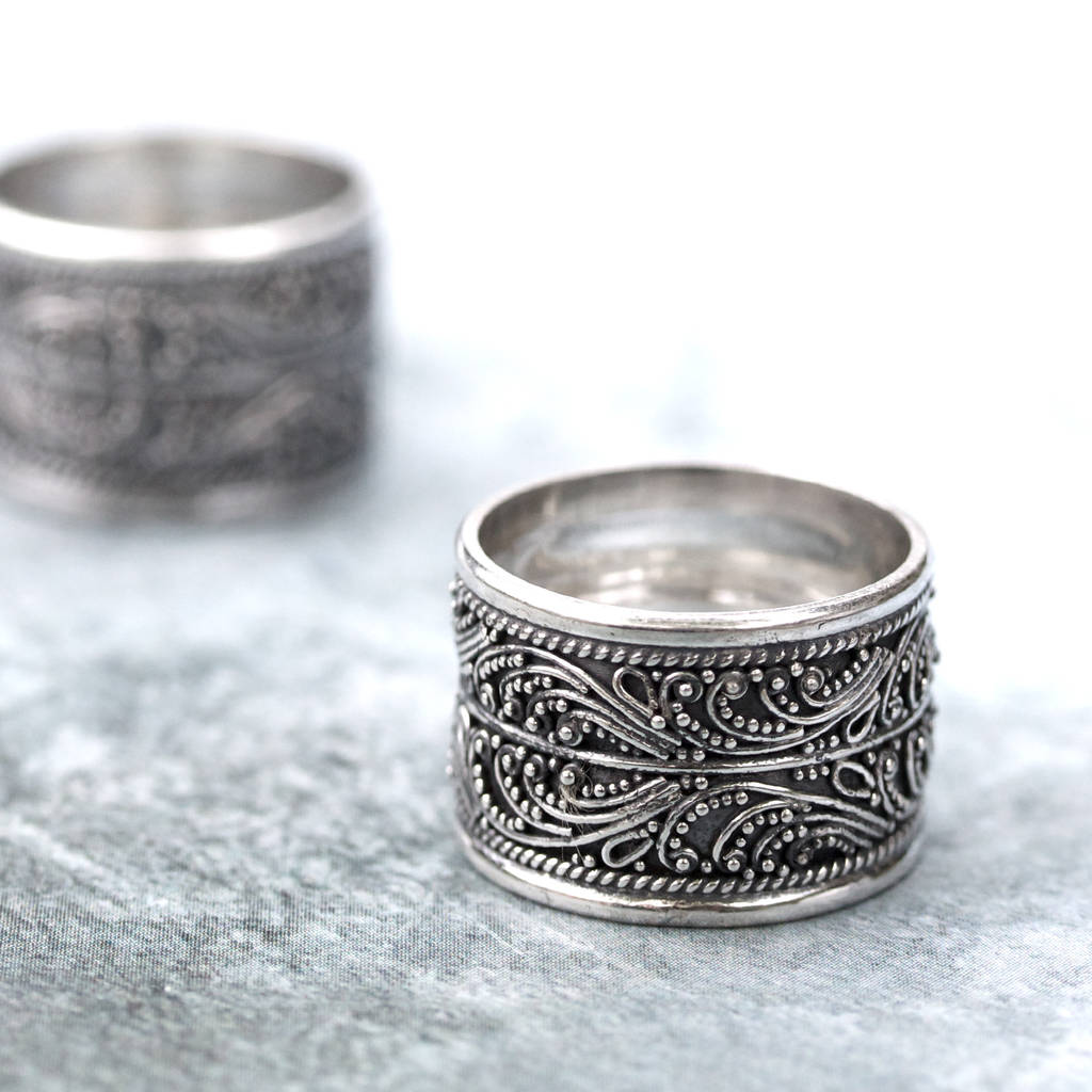 detailed bali sterling silver ring by regalrose