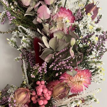 Autumnal Cottage Style Dried Flower Wreath, 7 of 12