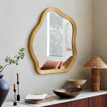 70x80 Cm Wall Mirror Vintage Gold Accent Mirror, 2 of 11