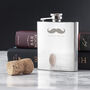 Personalised Stainless Steel Moustache Hip Flask, thumbnail 8 of 8