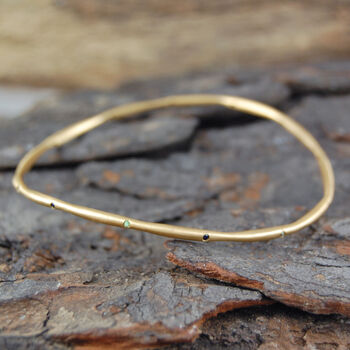 Topaz November Birthstone Gold Plated Silver Stacking Bangle, 3 of 9