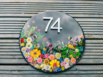 Personalised Slate House Number, Floral House Sign, 4 of 12