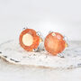 Sunstone Stud Earrings In Silver Or Gold, thumbnail 7 of 12