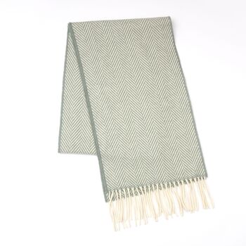 Cashmere Blend Herringbone Scarf, 5 of 12