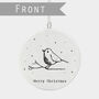East Of India Merry Christmas Robin Porcelain Bauble Tree Decoration, thumbnail 4 of 4