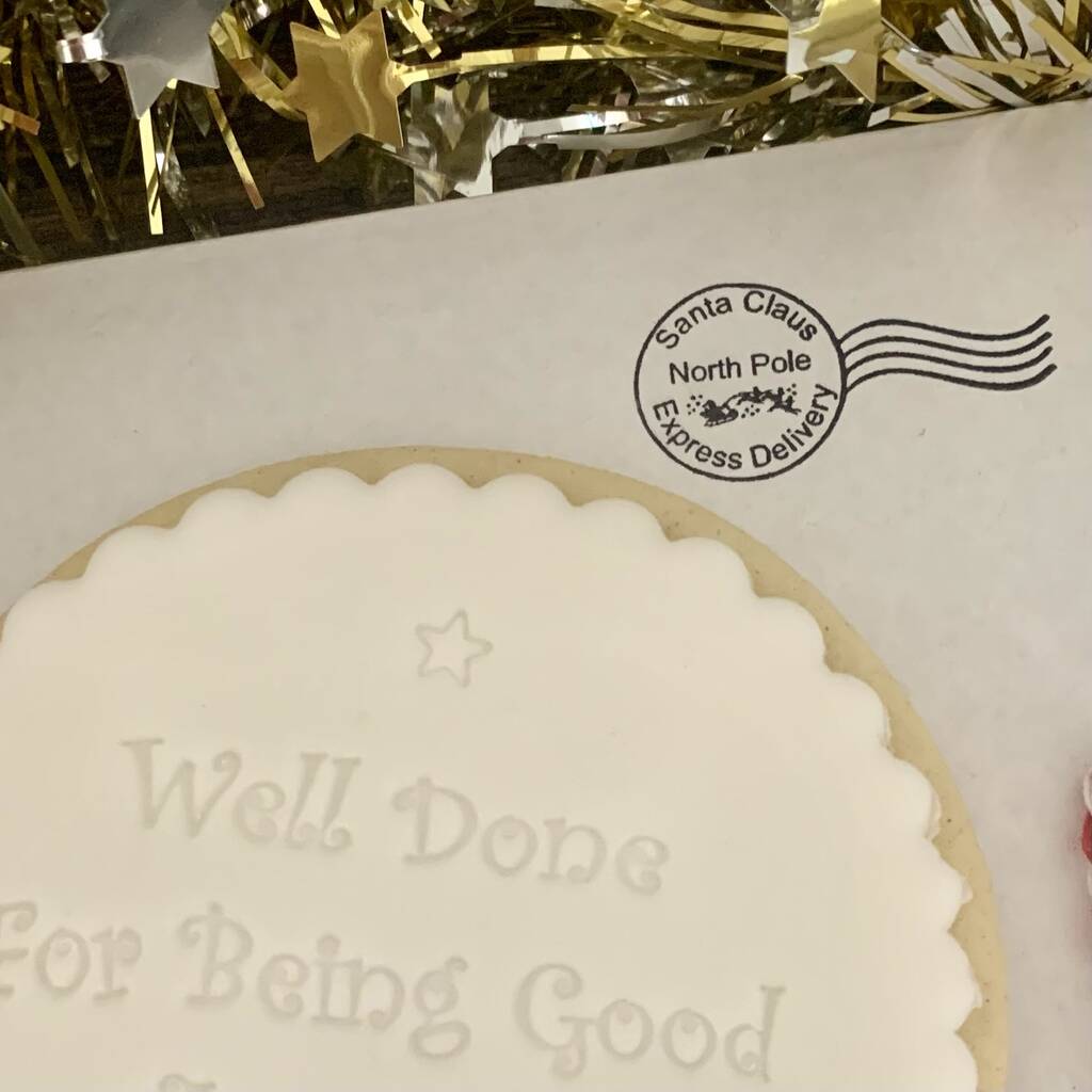 Large Biscuit Stocking Filler With A Message From Santa, 1 of 8