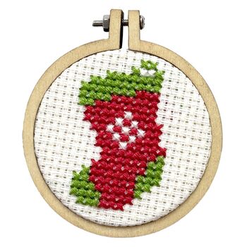 Stocking Up On Festive Cheer! Christmas Mini Matchbox Cross Stitch Kit, 3 of 5