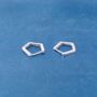 925 Sterling Silver Hexagonal Hoop Earrings, thumbnail 4 of 7
