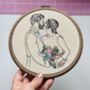 Personalised Hand Embroidered Couples Wedding Portrait, thumbnail 6 of 8