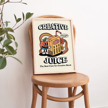 'Creative Juice' Colourful Retro Illustration Print, 4 of 9