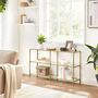 Console Table Coffee Table Tempered Glass Shelves, thumbnail 6 of 12