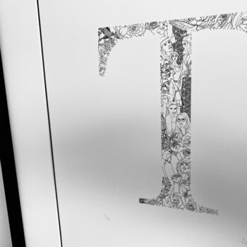 'Letter T' Linear Illustration Print, 7 of 7