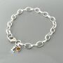 Sterling Silver November Birthstone Initial Charm Bracelet, thumbnail 1 of 4