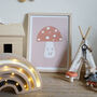 Toadstool Muted Colours Kids Room Art Print, thumbnail 1 of 6