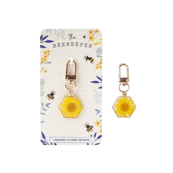 Yellow Daisy Flower Resin Keyring Bag Key Charm, 2 of 3