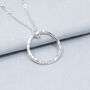 Sterling Silver Circle Necklace, Friendship And Family, thumbnail 2 of 4