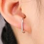 Sterling Silver Minimalist Skinny Earlobe Cuff Earring, thumbnail 1 of 12