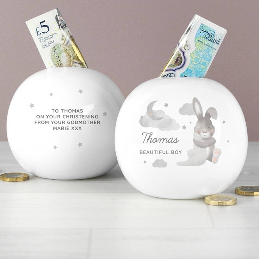 child's first money box for new borns and christening by when i was a