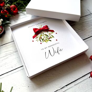 Wonderful Wife Mistletoe Christmas Card, 2 of 5
