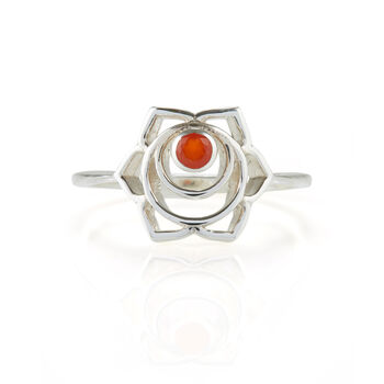 Sacral Chakra Carnelian Ring Silver Or Gold Plated, 4 of 11