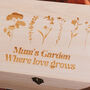 Personalised Flowers Keepsake Box For Special Friend Or Mothers Gardening Gift, thumbnail 2 of 4