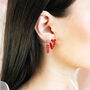 Red Tortoise Shell Small Strip Dangle Earrings, thumbnail 3 of 8