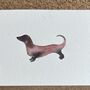 Dachshund Dog Original Watercolour Painting / Card, thumbnail 4 of 5