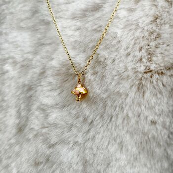 Mushroom 18ct Gold Plated Charm Necklace, 4 of 5