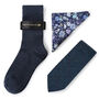 Mens Luxury Dion Blue Tweed Tie Gift Box Set, thumbnail 3 of 3