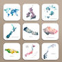 Mix And Match Six Watercolour Map Coasters, thumbnail 5 of 11
