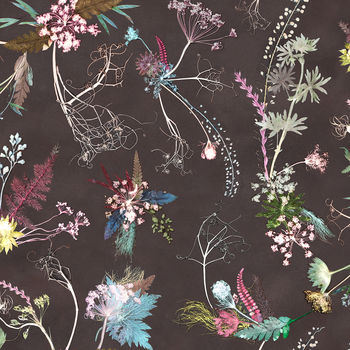 Edwardian Bloom Brown Floral Wallpaper Design, 3 of 3