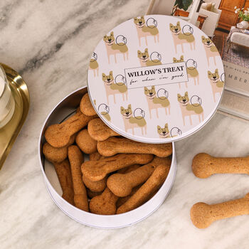 Personalised Dog Biscuit Food Storage Treat Tin Gift, 7 of 10