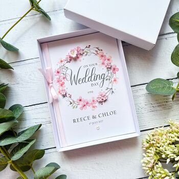 Personalised Wedding Card: Cherry Blossom Design, 3 of 11