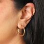 Stainless Steel Hammered Hoop Earrings, thumbnail 5 of 9
