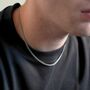 Men's Silver Matte Cuban Chain Necklace 3mm, thumbnail 1 of 10