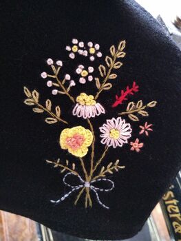 Face Mask With Hand Embroidered Flower Bouquet, 3 of 5